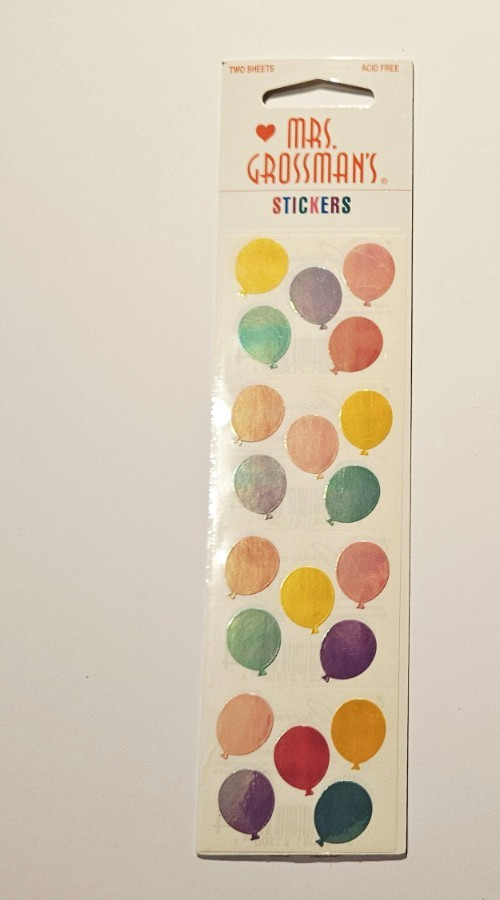 Mrs Grossman’s Stickers Lot 2 Strips New Package ~Opal Small Balloons~ HTF #2