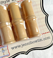 Jenni Bowlin Vintage Style Wooden Antique Thread Spools for Crafting Set of 6