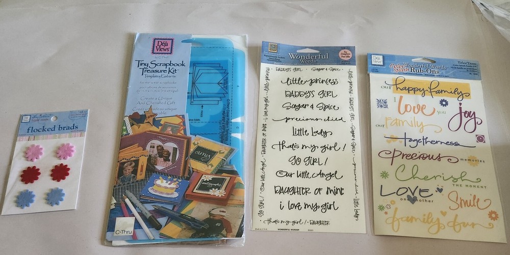 Deja Views Tiny Scrapbook Treasure Kit Templates & Random Embellishments. Sealed