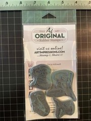 New ART IMPRESSIONS Rubber Stamp cling WATERCOLOR BICYCLE BIKE free USA ship