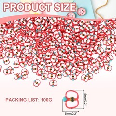 Polymer Clay Slices, 100g Red Apple Slice Fruit Art Slices, Red