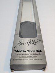 Tim Holtz Media Tool Set w/ Edger & Scraper for Glass Media Mat 2124E NEW