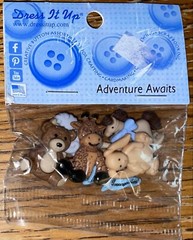 Dress it up Memory Mates-Adventure Awaits-Animal Button Scrapbook Embellishments