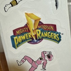 Vintage Power Rangers Stickers Sheet 1995 Saban Paper Art Mighty Morphin