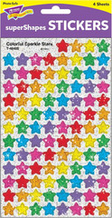 Colorful Sparkle Stars Supershapes Stickers, 400 Count