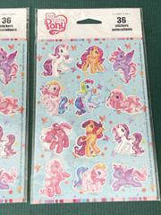 Three (3) Vintage 2010 My Little Pony Stickers SEALED Hasbro -108 Stickers Total