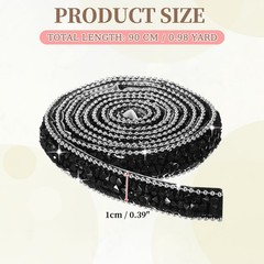 Self Adhesive Resin Rhinestone Strips Diamond Bling for Crafts Black