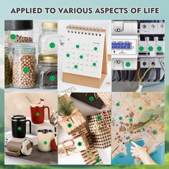 4000 Pack Green Dot Stickers, 1/2 inch Round Circle Label 4 Rolls Permanent A…
