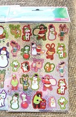 4 Pkgs Christmas Stickers, American Greetings, Scentos Metallic