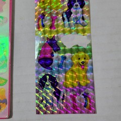 Vintage Lisa Frank Iridescent and Holographic Stickers Dogs Cats Fruit Veggies