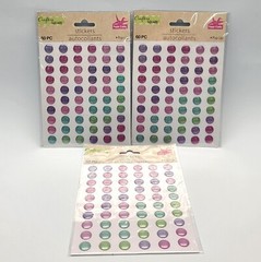 ⭐️ (3pk) Crafter’s Square Colorful Dots Circles Scrapbook Sticker Lot