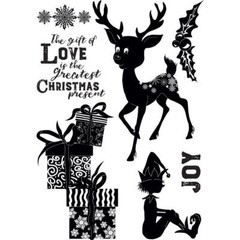 New Crafter’s Companion rubber Stamp set CHRISTMAS LOVE clear cling free USA shp