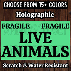 50 LIVE ANIMALS LABELS 2.25″ BUSINESS SHIPPING STICKERS CHICKENS FRAGILE CAUTION