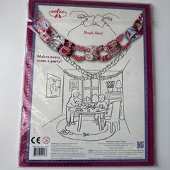 eeBoo Valentine Paper Chain kit featuring vintage-style illustrations of hearts