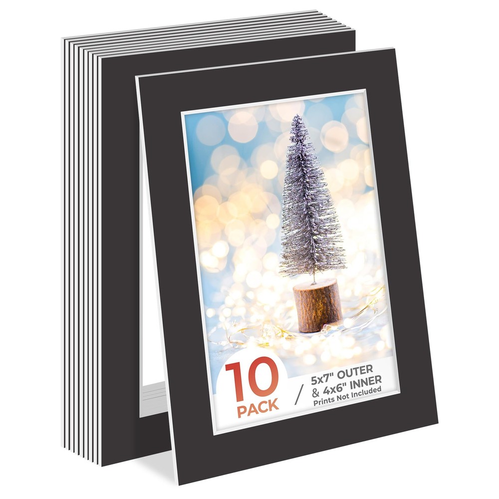 , 5X7 Photo Mat with White Core Bevel Edge 3.5X5.5 Openings, Acid Free Framing M