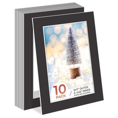 , 5X7 Photo Mat with White Core Bevel Edge 3.5X5.5 Openings, Acid Free Framing M