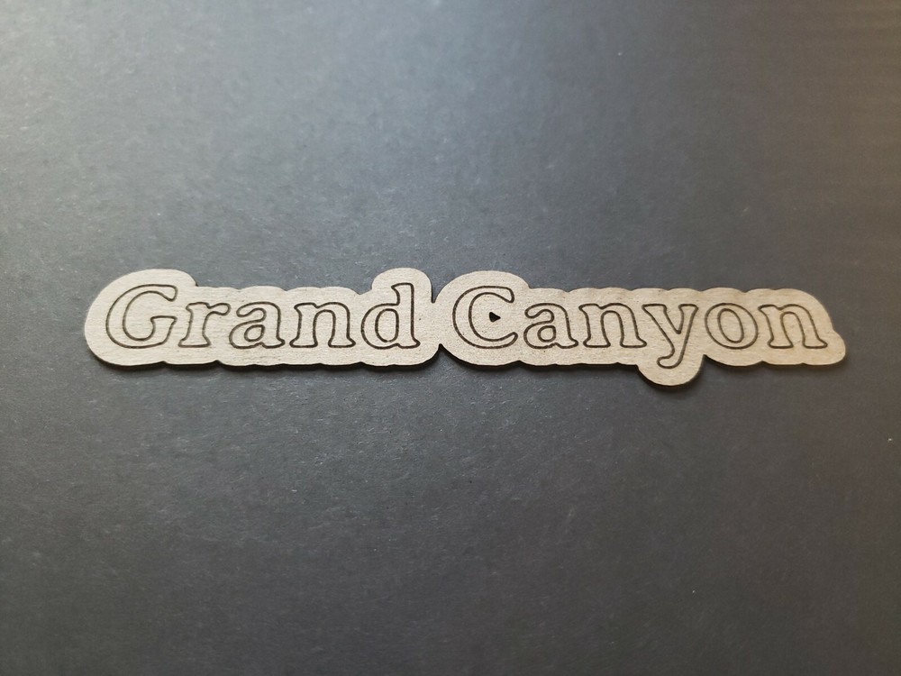 Chipboard laser scored & cut die cut embellishments title Grand Canyon