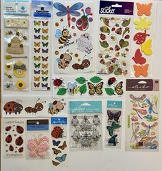 Lot Of Bug Stickers! Jolee’s Boutique, Recollections Sticko, Martha Stewart, Etc