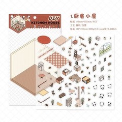 DIY Scene Stickers/3D Stickers – Home+Kitchen+Bookstore+Supermarket (Set Of 4)