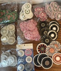 ANNA GRIFFIN Assorted Paper Rosettes Embellishments Christmas ++ Lot of 175