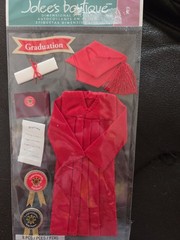 Very RARE Jolees Graduation Cap Gown Red Graduate Grad Diploma Scrapbook Sticker