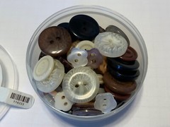 Stampin Up NEUTRALS 72 DESIGNER BUTTONS Espresso Black White Crumb Vanilla Gray