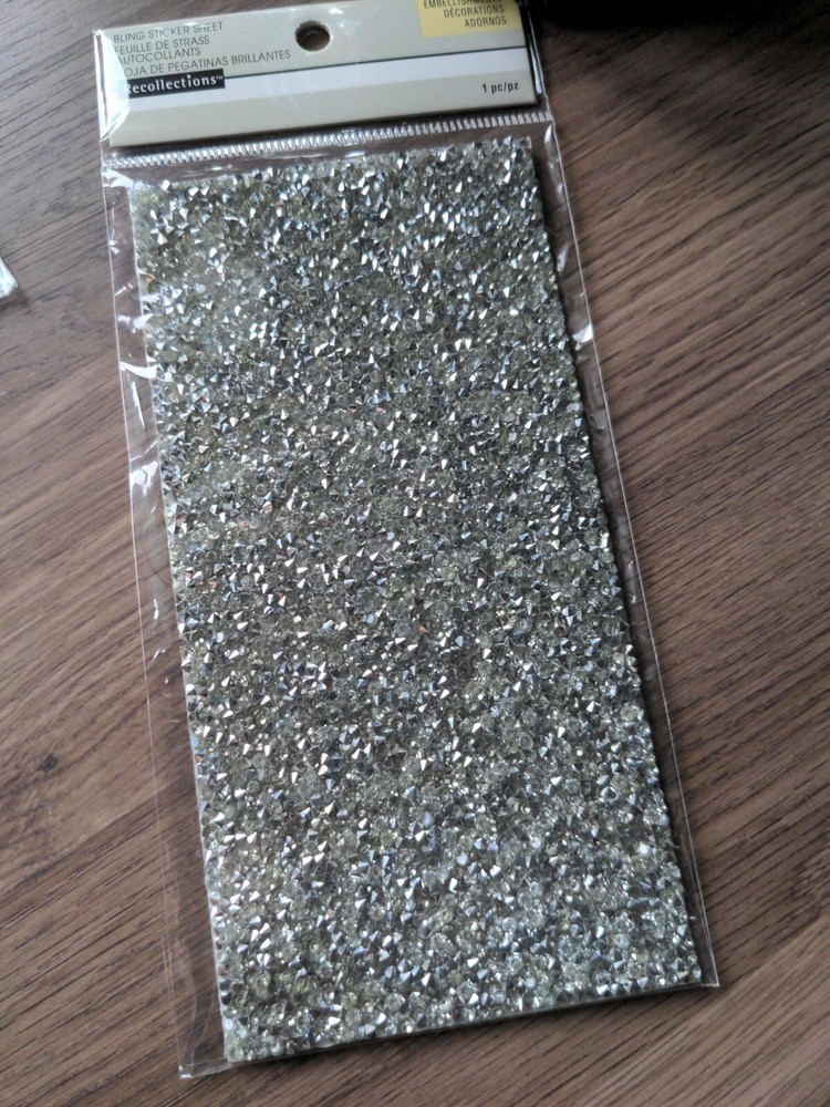 Bling Clear Silver Adhesive Gems Rhinestones 3.5″ x 7″ Gem Sticker Block Sheet