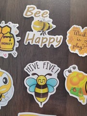 STICKERS x 10 Honey Bee Positive Apiculture Beehive Cartoon Sticker BEH4