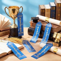 50 PCS Reading Award Ribbons 8 x 2 Inches Bulk Event Card Rope Achievement