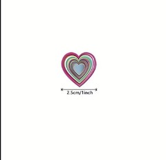 40 PCs Heart Shaped 1” Colorful Stickers Valentines Day Env Seals Small Business