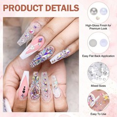 60g Half Pearl Rhinestones, Gray Series