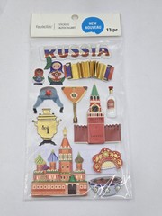Recollections Stickers RUSSIA Travel Scrapbook Dimensional NEW 13 pc