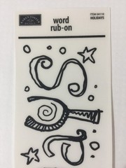 HOLIDAYS WORD RUB-ON Approx.3″x10-1/2″Karen Foster•Christmas •Celebrate•Season••