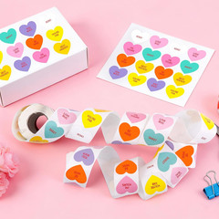 Heart Stickers, 500Pcs 1″ Self-Adhesive Labels for Valentine’S Day Crafts