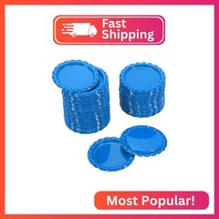 PATIKIL 1 Inch Flat Decorative Bottle Caps, 50 Pack Craft Bottle Pendant Trays D