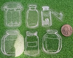 SMALL WHITE DECORATIVE JAR Mylar Stickers•Canning•Vase •Food•Glass•Card Making