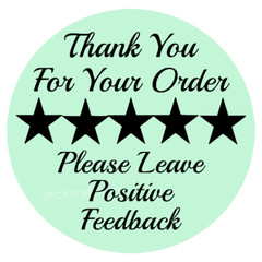 Thank You Stickers 5 Star Feedback Labels Small Business Packaging