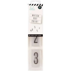 Heidi Swapp Lightbox Inserts 50/Pkg Numbers/Black On White Background