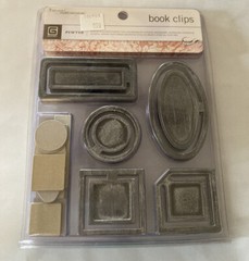 Basic Grey Black Metal Book Clips Scrapbooking Embellishment
