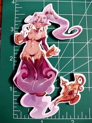 Sexy anime monster girl Genie sticker water resistant waifu vinyl decal