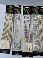 Lot of 48 Foil Textured Metallic Sticker Sheets Class A’ Peels Variety of Design
