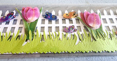 The Paper Studio Picket Fence Butterflies Tulips 3D Border Stickers 12″ 2013