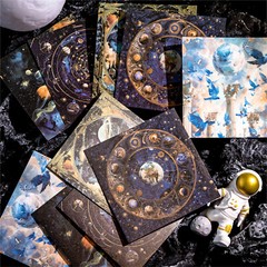 Fantasy Moon Planet Background Paper Stickers Journal Planner Decorative Collage