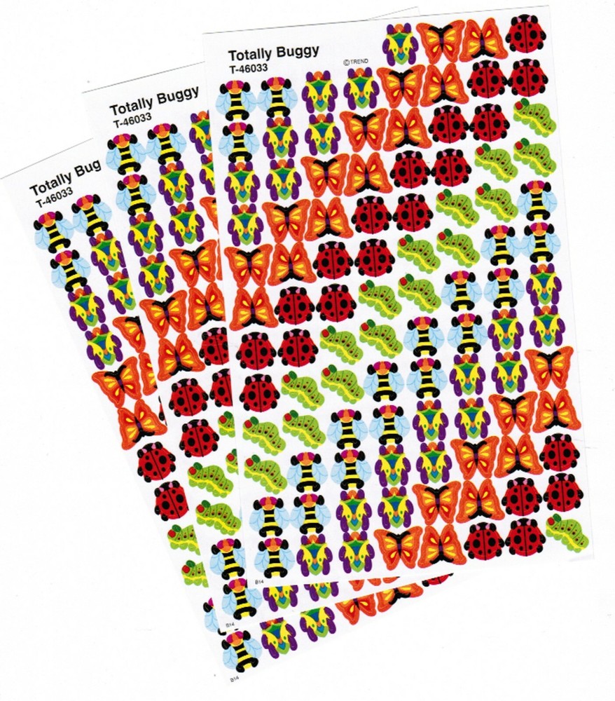 3 New sheets MINI Colorful Bugs Bee Butterfly Ladybug Scrapbook 300 Stickers!
