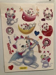 Disney Marie Cat Large We Love Marie Vinyl Sticker Sheet Scrapbook Diary Kids