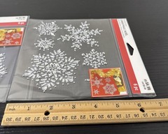 Recollections Christmas /Noël Mirror Snowflakes Bling Stickers 6pc Each Lot Of 2