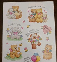 Vintage Current Catalog New Baby Teddy Bear stickers, Teddy Bear stickers