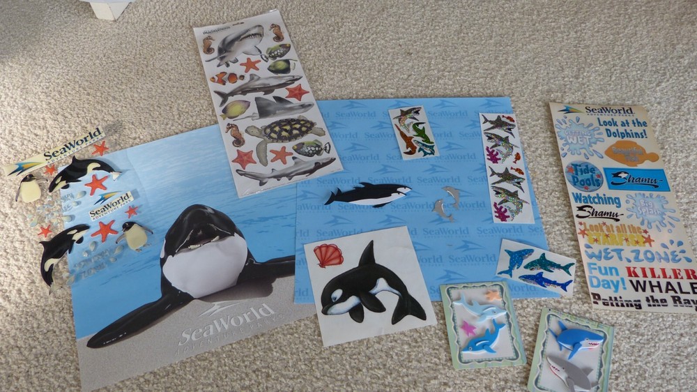 SEAWORLD Adventure Parks Epoxy Stickers & 58 other Stickers Scrapbook Pages NEW