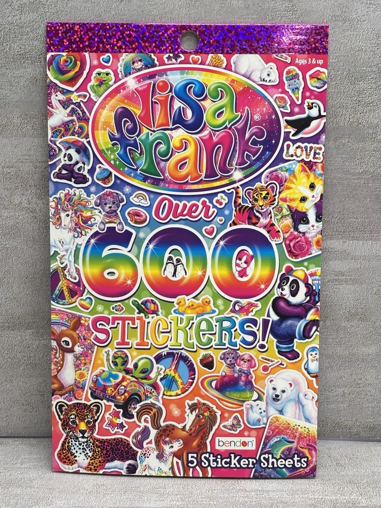 Lisa Frank – Sticker Book – Over 600 Stickers – 5 Sheets – Official Lisa Frank