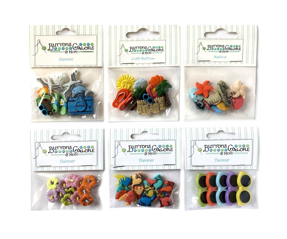 Buttons Galore 50+ Assorted SUMMER Theme Buttons for Sewing & Crafts